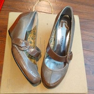 REPORT Brown Leather Women's Mary Jane Wedges Brea Shoe Size 8